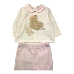 LE BEBE' completo 2 pezzi shirt-ghettina bicolore Bianco/rosa per Neonata LBG5954 BIANCO/ROSA LE BEBE' 