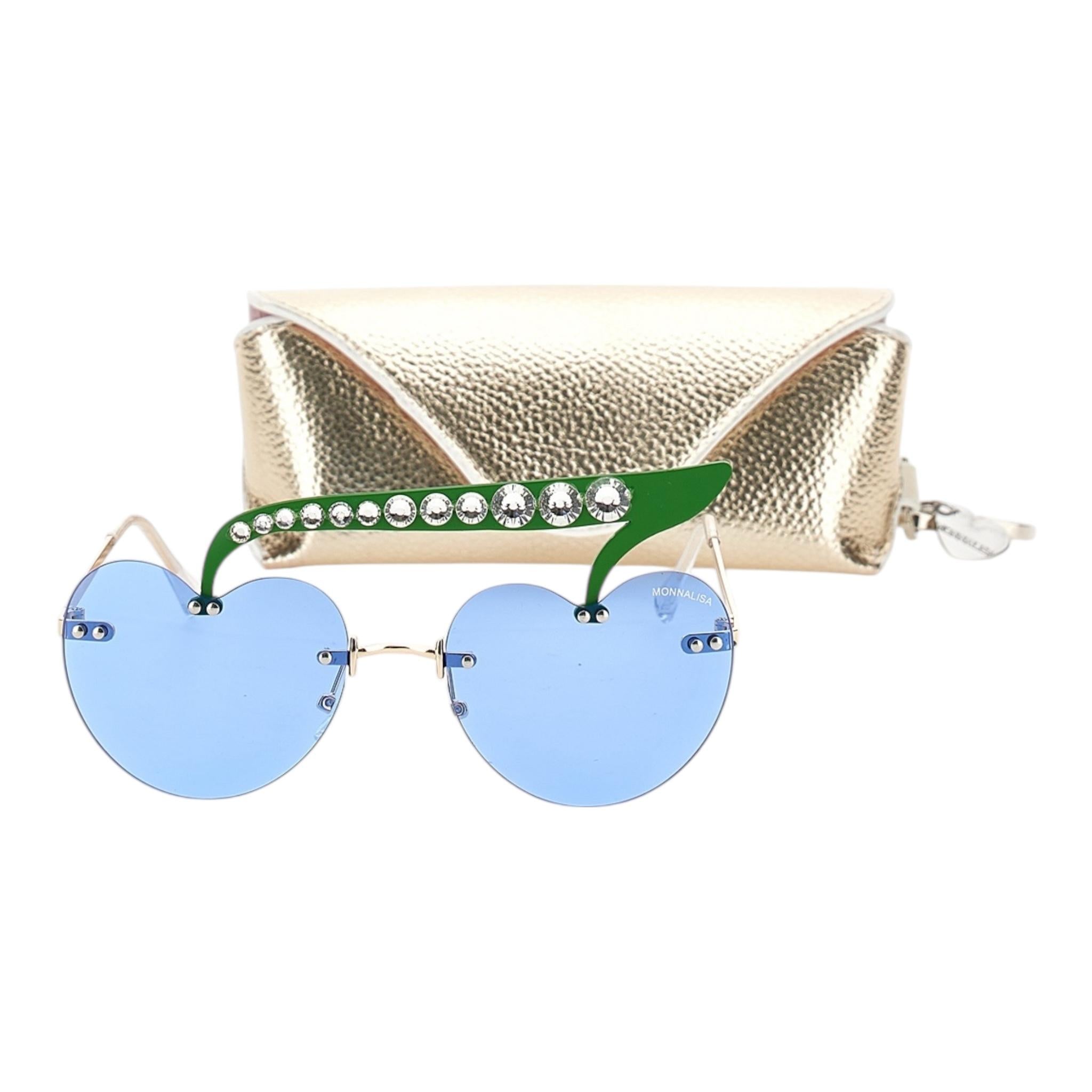 Monnalisa Occhiali Tinta Unita con Ciliegie per Bambina 19E081 BLU MONNALISA 