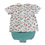 Juliana Completo 2 Pezzi Camicia-Salopette per Neonato 24201 BIANCO/VERDE JULIANA 