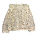 Lu Lu By Miss Grant Giubbino con Zip Tinta Unita Ricamato per Bambina LL0224 BIANCO LU LU BY MISS GRANT 