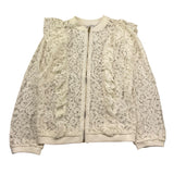 Lu Lu By Miss Grant Giubbino con Zip Tinta Unita Ricamato per Bambina LL0224 BIANCO LU LU BY MISS GRANT 