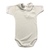 Babidu Bodysuit mit halben Ärmeln, einfarbig, mit weißem Kragen für Neugeborene