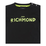 John Richmond Einfarbiges T-Shirt mit Rundhalsausschnitt und Aufdruck in Schwarz für Babys