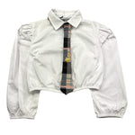 NAIDA camicia manica lunga tinta unita con cravatta Bianco per Bambina NACA140 BIANCO NAIDA 