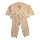 Caffe' D'Orzo Completo 2 Pezzi Tinta Unita Felpa-Pantalone per Bambina ZW4A30 BEIGE CAFFE' D'ORZO 
