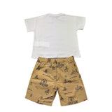 Moschino Completo 2 Pezzi T-Shirt-Bermuda Bicolore per Neonato MUG01C BIANCO/BEIGE MOSCHINO 