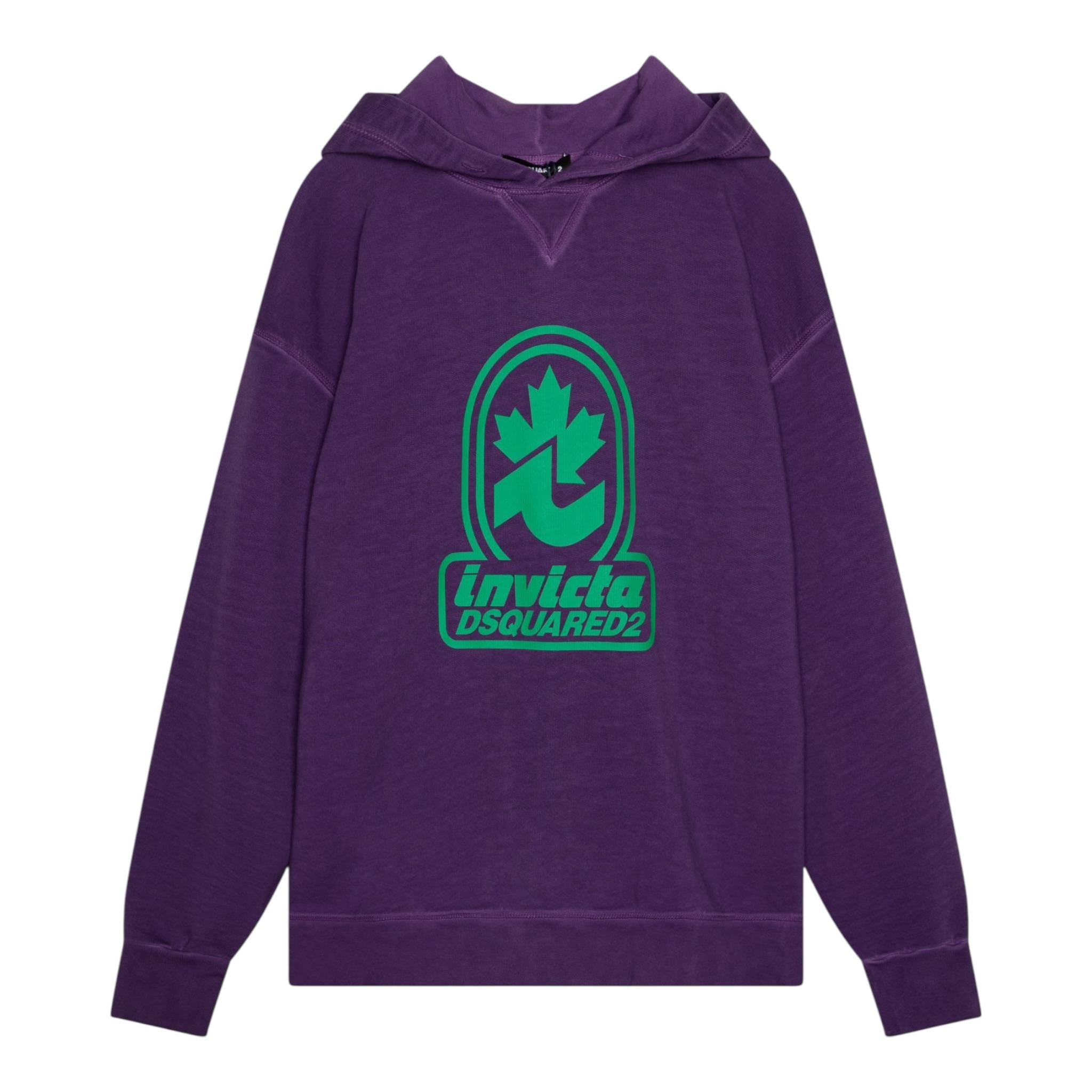 Dsquared2 Felpa Chiusa con Cappuccio tinta unita con Stampa,Collaborazione con Invicta Viola per Bambino DQ2907XX VIOLA DSQUARED2 