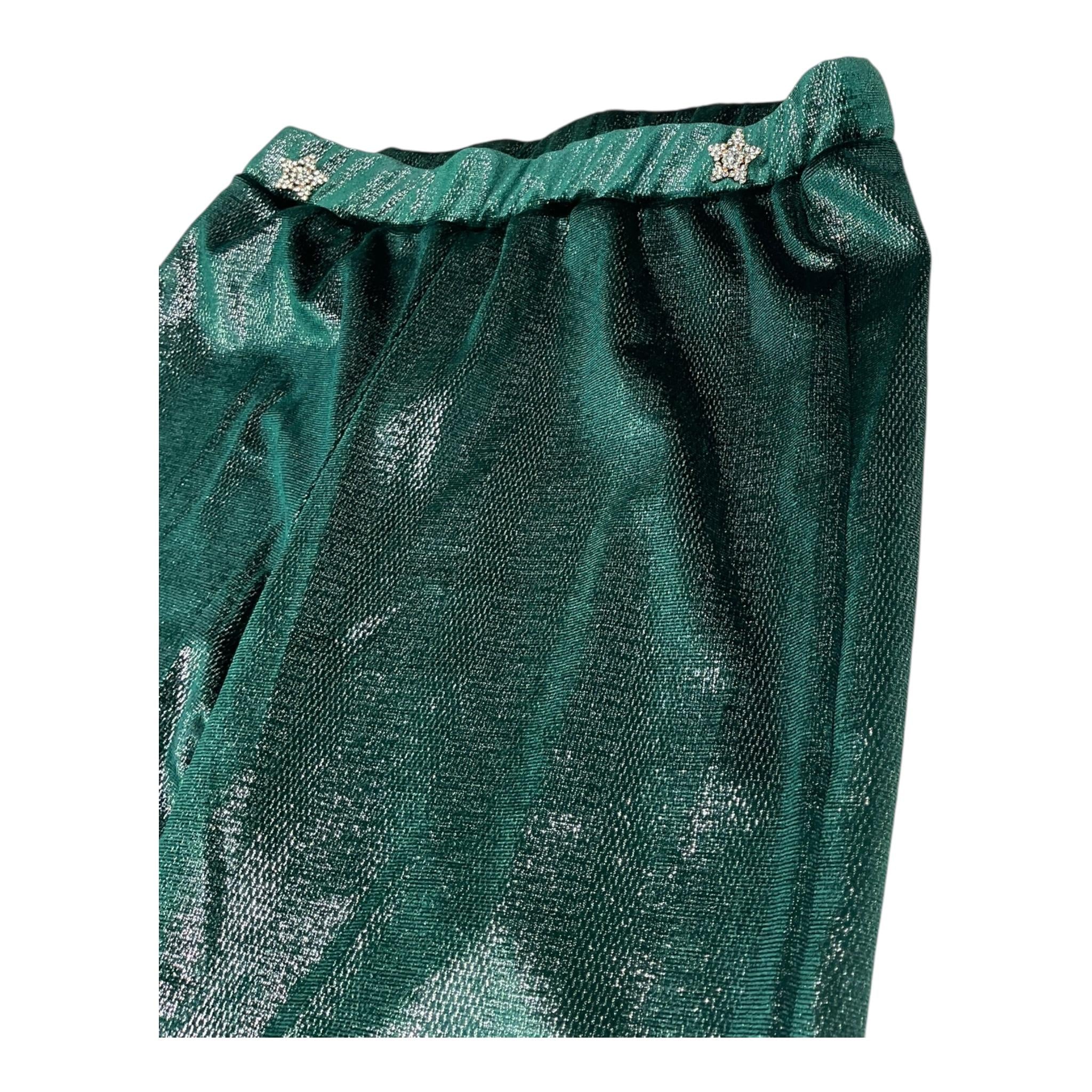 MARC ELLIS pantalone tinta unita in velluto modello zampa Verde per Bambina JMJPT00104 VERDE MARC ELLIS 