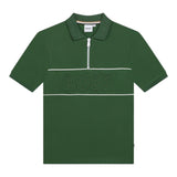 Boss Poloshirt Plain mit Reißverschluss und grünem Print für Jungen