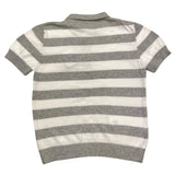 Le Bebe' Poloshirt Halbarm Zweifarbig Streifenmuster Weiß/Grau für Neugeborene