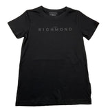 JOHN RICHMOND t-shirt girocollo tinta unita con stampa logo Nero per Bambino RBA2500TS NERO JOHN RICHMOND 