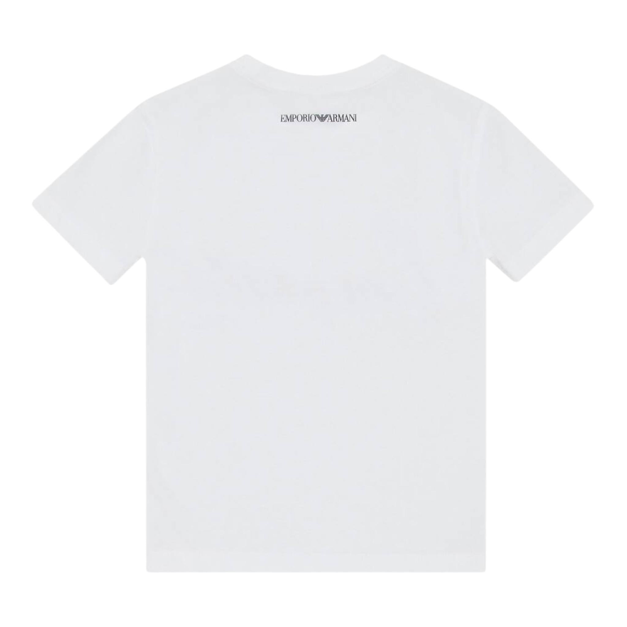 Emporio Armani T-Shirt Girocollo Tinta Unita con Logo per Bambina 3R3T7P BIANCO EMPORIO ARMANI 