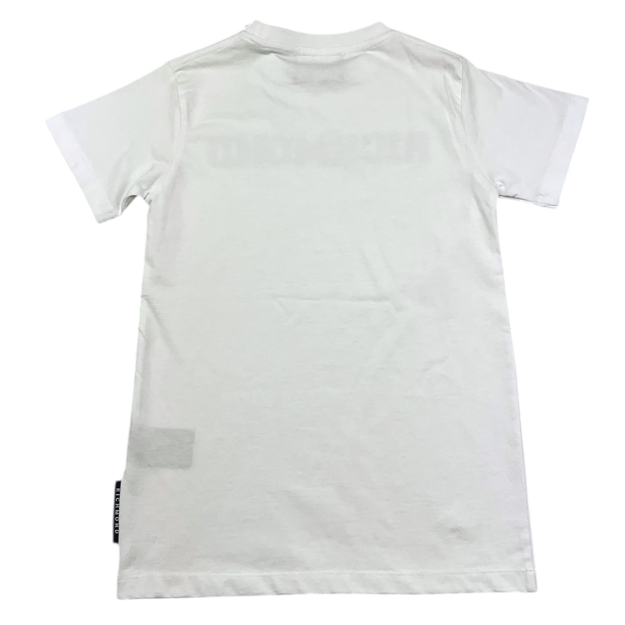 JOHN RICHMOND t-shirt girocollo tinta unita con stampa in contrasto Bianco per Bambino RBA25115TS BIANCO JOHN RICHMOND 