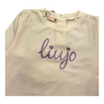 LIU JO shirt girocollo tinta unita cn stampa brillantinata Panna per Neonata HF4042 PANNA LIU JO 