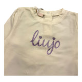 LIU JO shirt girocollo tinta unita cn stampa brillantinata Panna per Neonata HF4042 PANNA LIU JO 