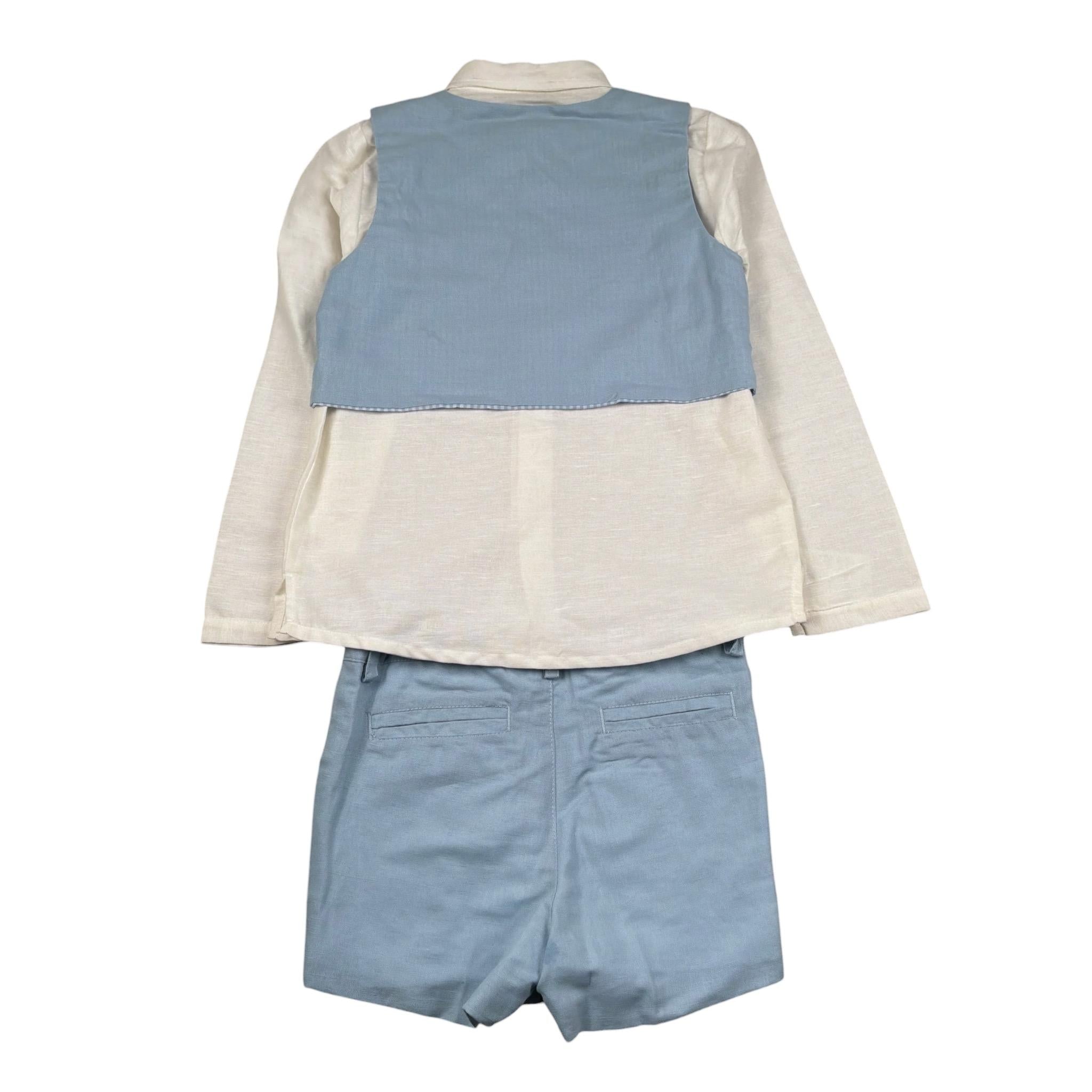 Cua-Cuak Completo 3 Pezzi Camicia-Gilet-Bermuda Azzurro per Bambino 4815 AZZURRO CUA-CUAK 