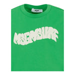 Msgm T-Shirt Girocollo Tinta Unita con Stampa Logo per Bambina S5MSJGTH240 VERDE MSGM 