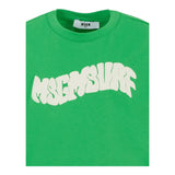 Msgm T-Shirt Girocollo Tinta Unita con Stampa Logo per Bambina S5MSJGTH240 VERDE MSGM 