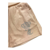 Juicy Couture – Einfarbige Wildledershorts mit rosa Glitzer für Mädchen