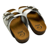 Gallucci Einfarbiger Slipper mit Schnalle und kontrastierender Sohle Weiß für Kinder
