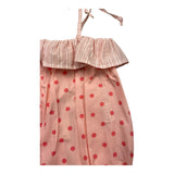 Zhoe &amp; Tobiah Baby Mädchen Einfarbig Polka Dot Strap Strampler Rosa