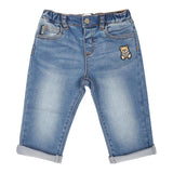 MOSCHINO jeans tinta unita con elastico in vita Blu per Neonato MUP059NX BLU MOSCHINO 