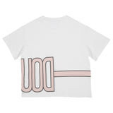 Dou Dou T-Shirt Rundhals Einfarbig mit Kontrastdruck Weiß Für Mädchen