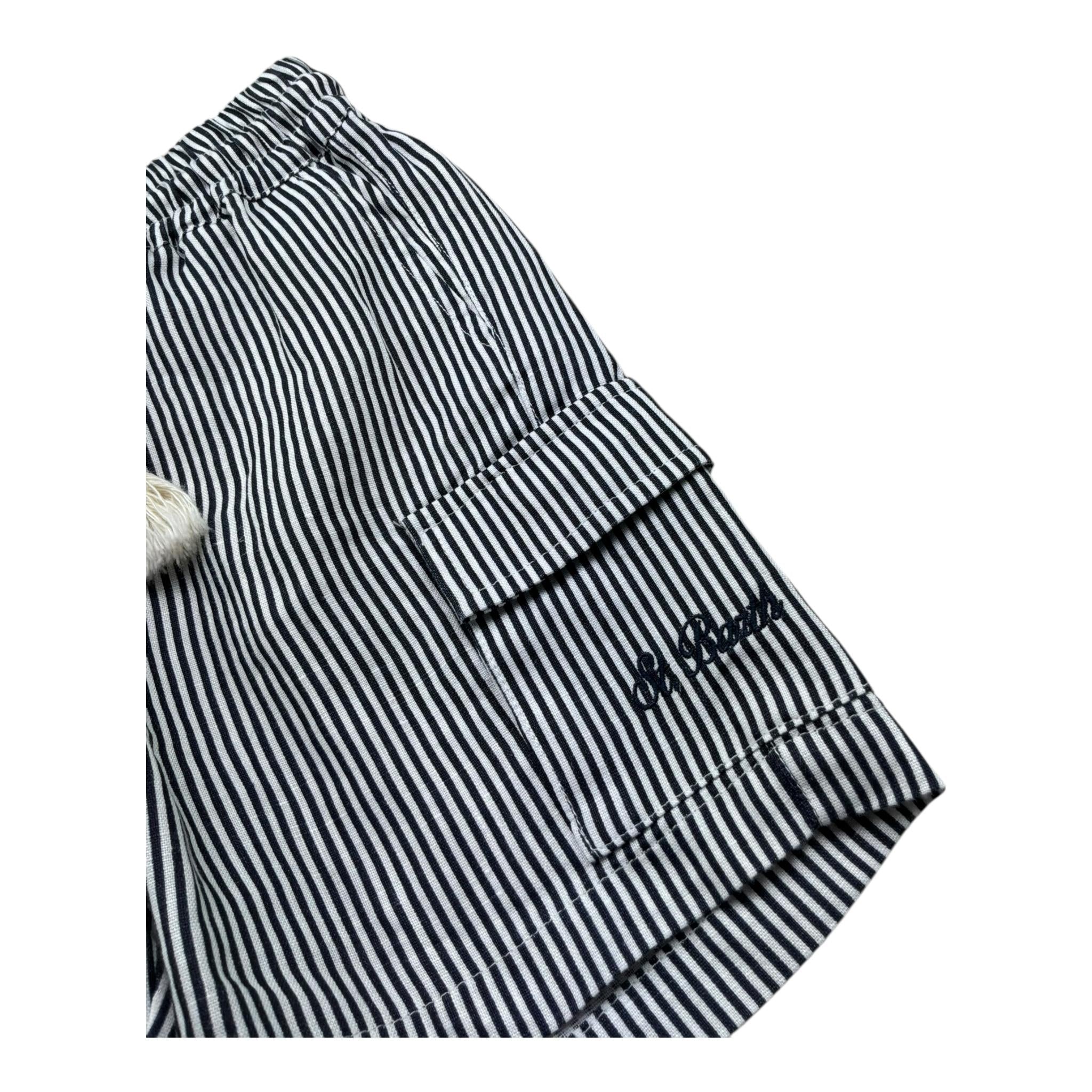 Saint Barth Bermuda Bicolore con Fantasia A Righe per Bambino MRE0001 BLU SAINT BARTH 