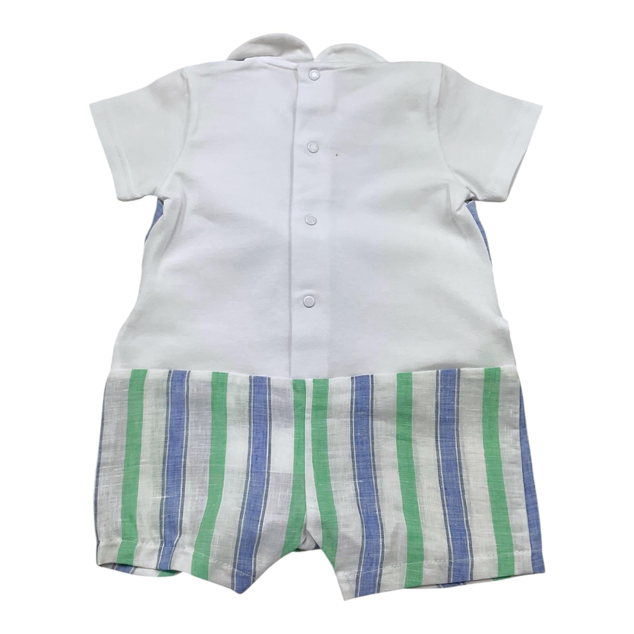 Barcellino Pagliaccetto Bicolore con Finto Gilet per Neonato 100403 AZZURRO BARCELLINO 