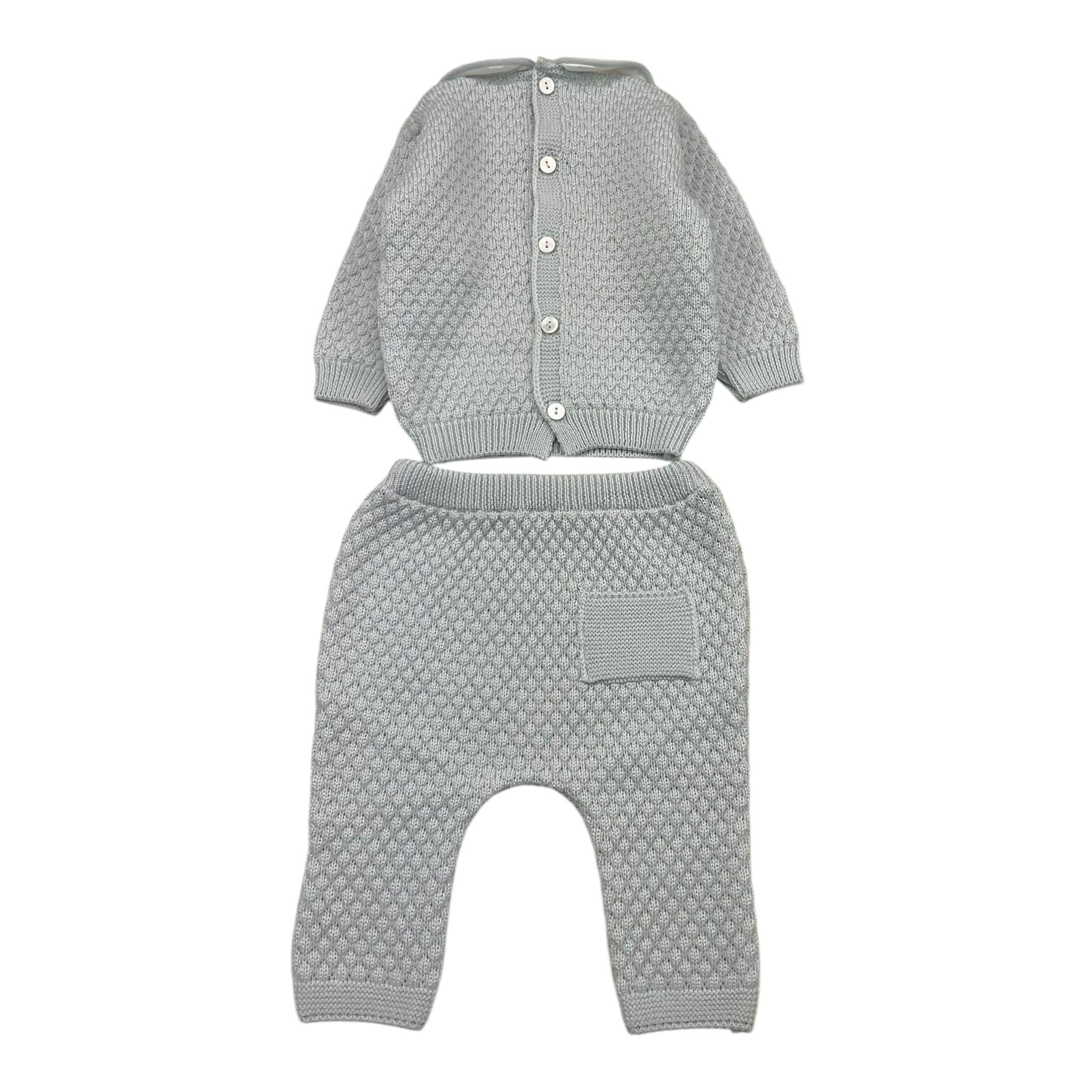 LITTLE BEAR completo 2 pezzi maglia-ghettina tinta unita Azzurro per Neonato 9102XM AZZURRO LITTLE BEAR 