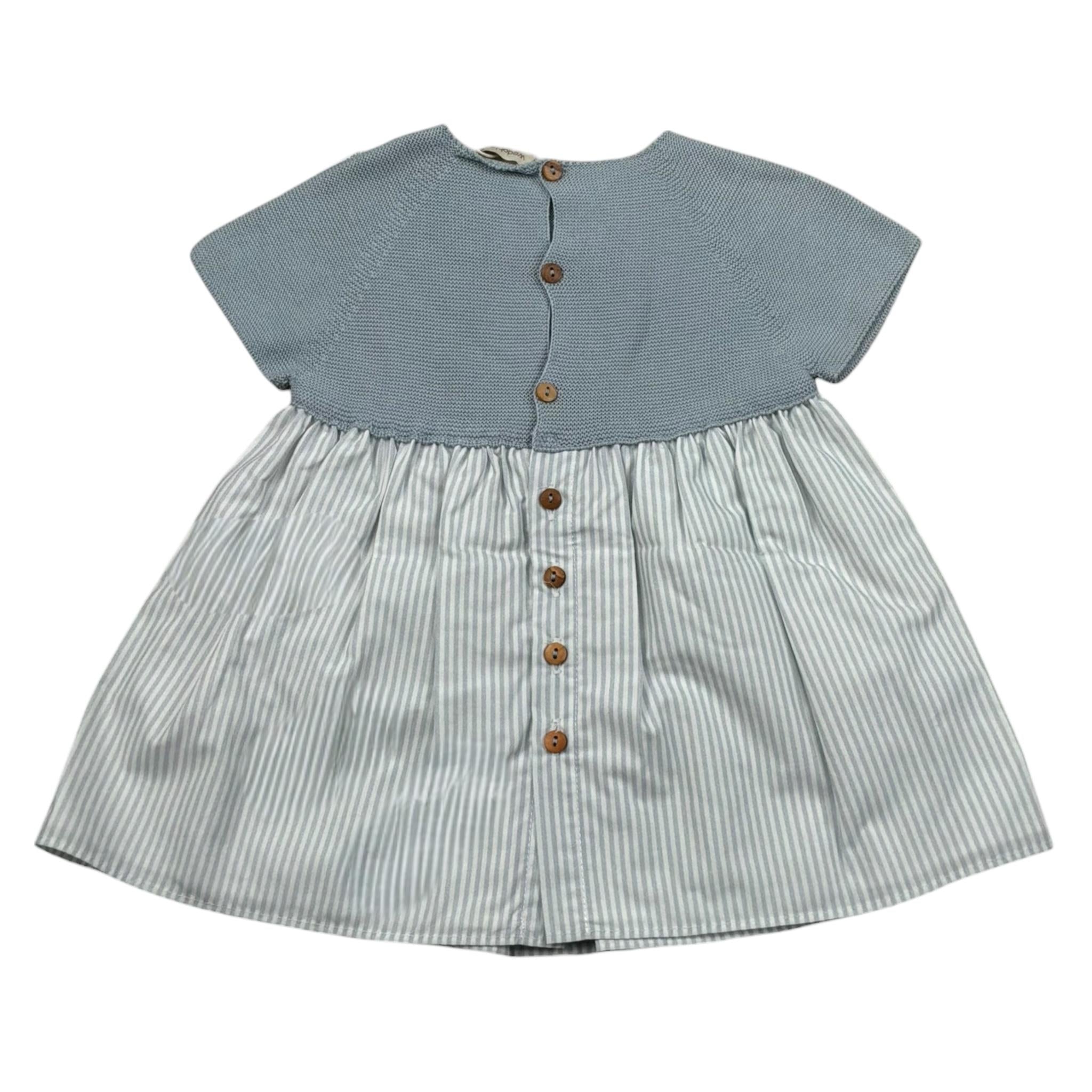 Wedoble Abito Mezza Manica Fantasia A Righe per Neonata V2404404R AZZURRO POLVERE WEDOBLE 