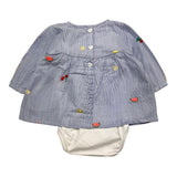 Name.It Zweifarbiges Bodysuit-Modell-Shirt mit hellblauem Muster für Neugeborene