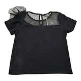 Please T-Shirt Tinta Unita Velata per Bambina MB30032G73X NERO PLEASE 