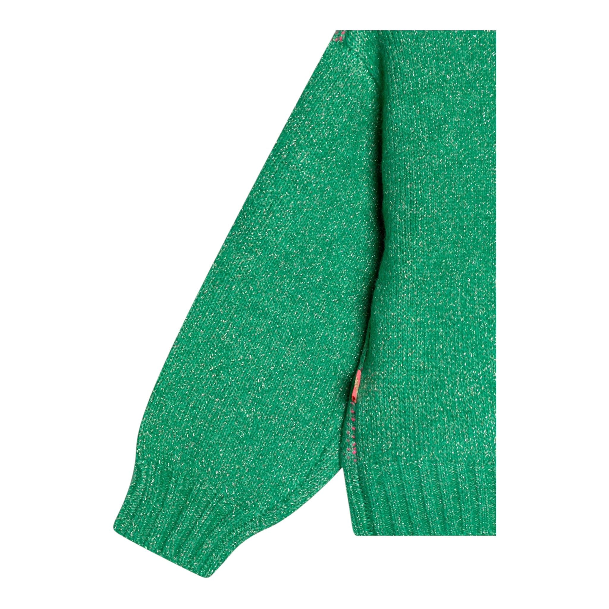 BillIEBLUSH maglia girocollo tinta unita cn stampe in contrasto Verde per Bambina U20459 VERDE BillIEBLUSH 