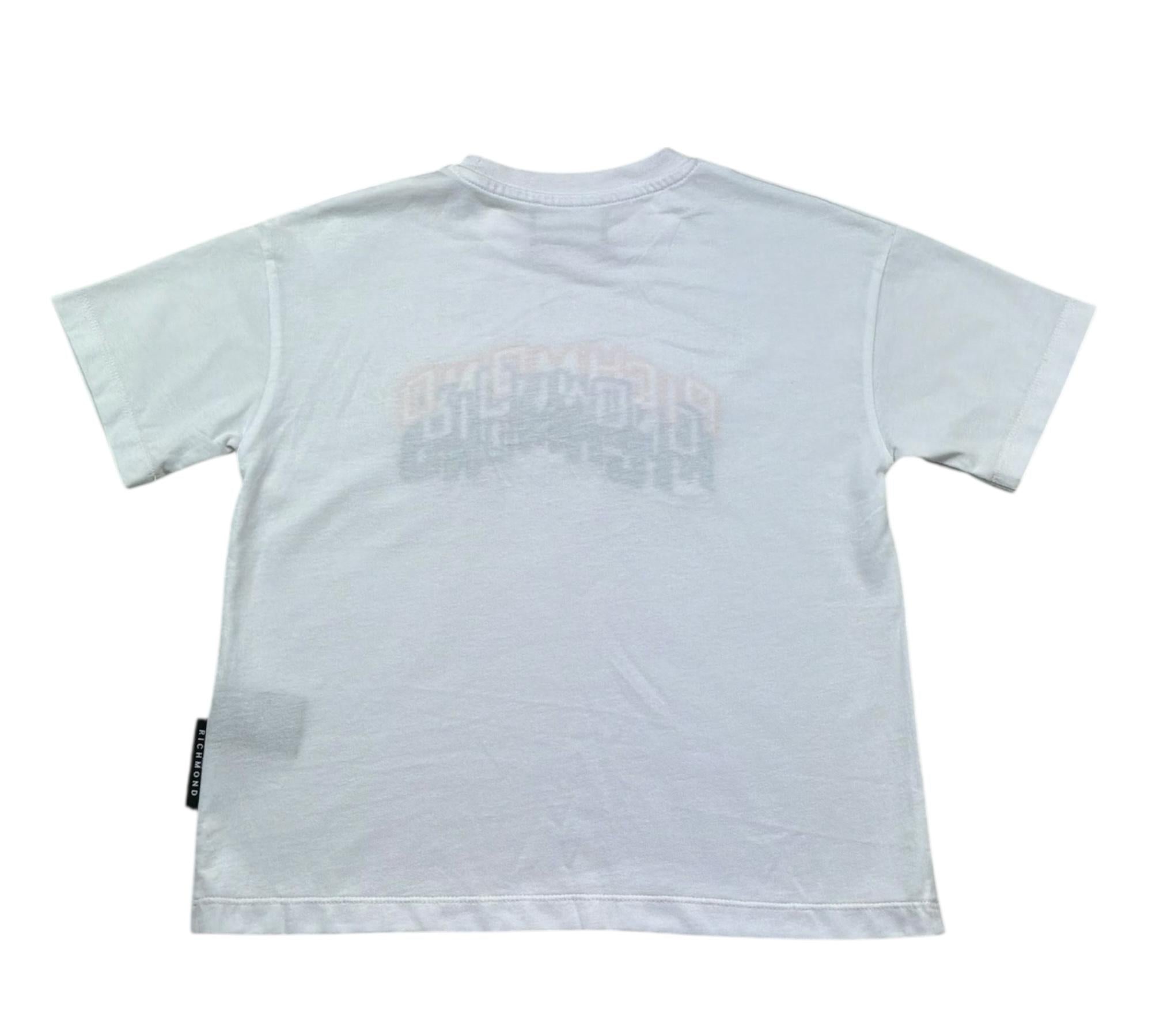John Richmond T-Shirt Girocollo Tinta Unita con Logo per Bambino RBP26045TS BIANCO JOHN RICHMOND 