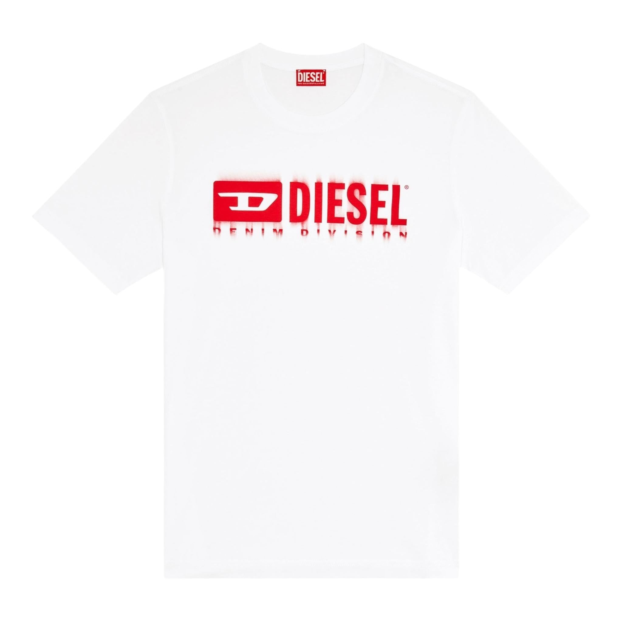 DIESEL t-shirt girocollo tinta unita con stampa Bianco per Bambino J02033 BIANCO DIESEL 