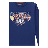 Guess Shirt Girocollo Tinta Unita con Stampa per Neonato N5RI01K8HM4 BLU GUESS 