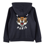 Kenzo Felpa con Zip E Cappuccio Tinta Unita con Logo per Bambino K61190 BLU KENZO 