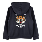 Kenzo Felpa con Zip E Cappuccio Tinta Unita con Logo per Bambino K61190 BLU KENZO 