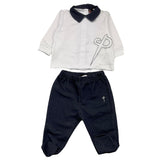 Cesare Paciotti 2-teiliges Set Shirt-Ghettina Zweifarbig Weiß/Blau Für Neugeborene