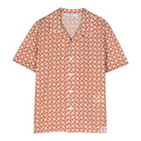Paolo Pecora Halbarmhemd mit Stratto-Muster Weiß/Orange für Jungen