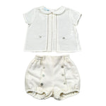 Granlei Completo 2 Pezzi Camicia-Coulotte per Neonato FKRKKR BIANCO GRANLEI 