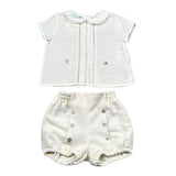 Granlei Completo 2 Pezzi Camicia-Coulotte per Neonato FKRKKR BIANCO GRANLEI 