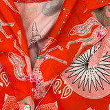 F**K Orange Print Halbarmshirt für Mädchen