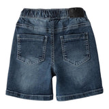 Minibanda Bermuda In Denim Tinta Unita con Elastico In Vita per Neonato 0B1530 BLU MINIBANDA 