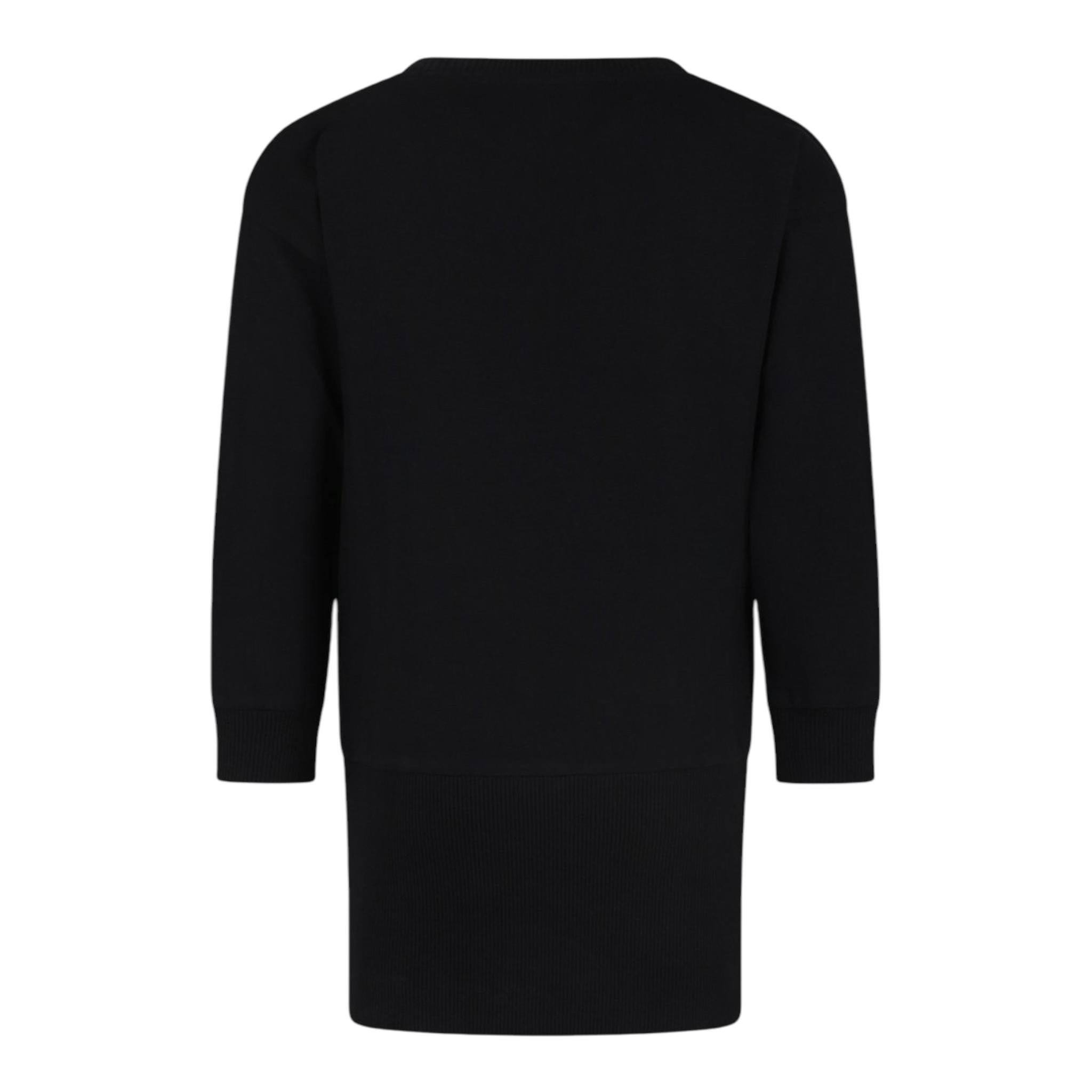 MOSCHINO abito manica lunga tinta unita con stampa in contrasto Nero per Bambina HDV0FG NERO MOSCHINO 