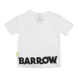 Barrow Kids Einfarbiges T-Shirt mit Rundhalsausschnitt und Aufdruck vorne und hinten, Weiß, für Jungen