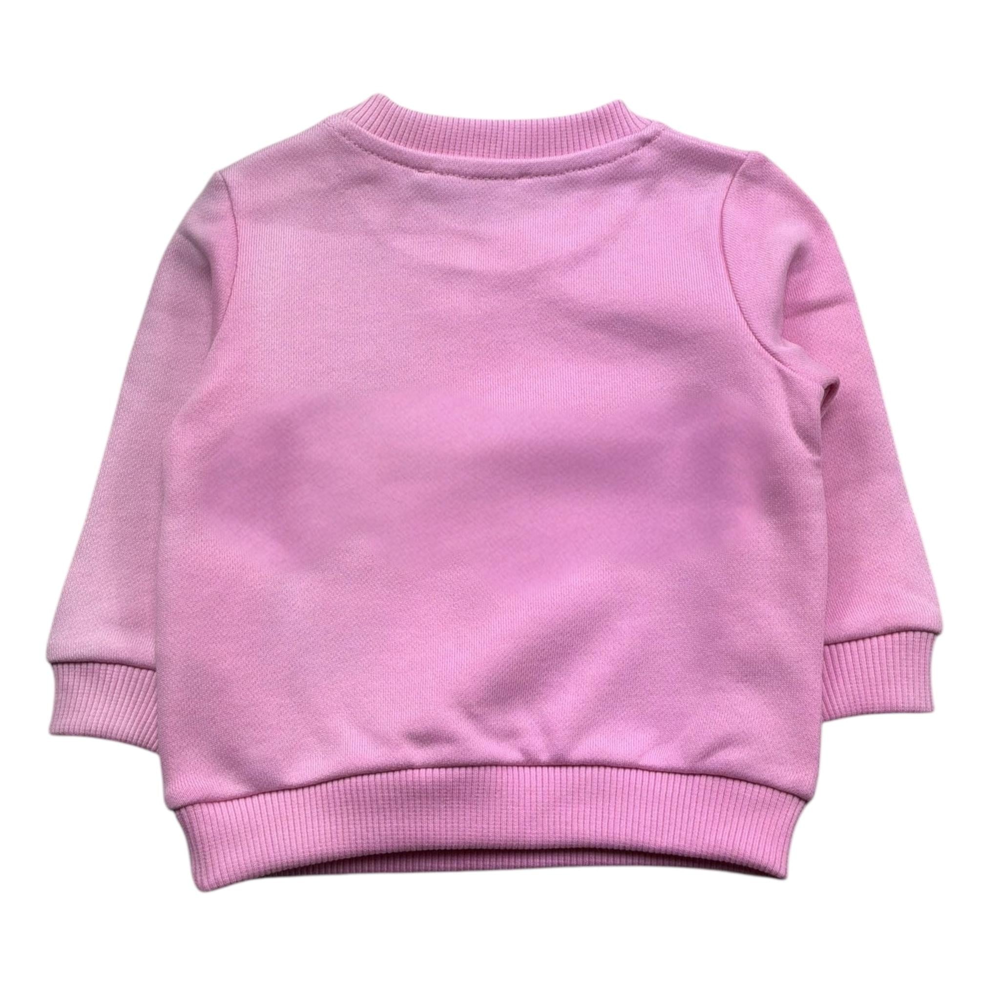 Moschino Felpa Girocollo Tinta Unita con Stampa per Neonata MGF02K ROSA MOSCHINO 