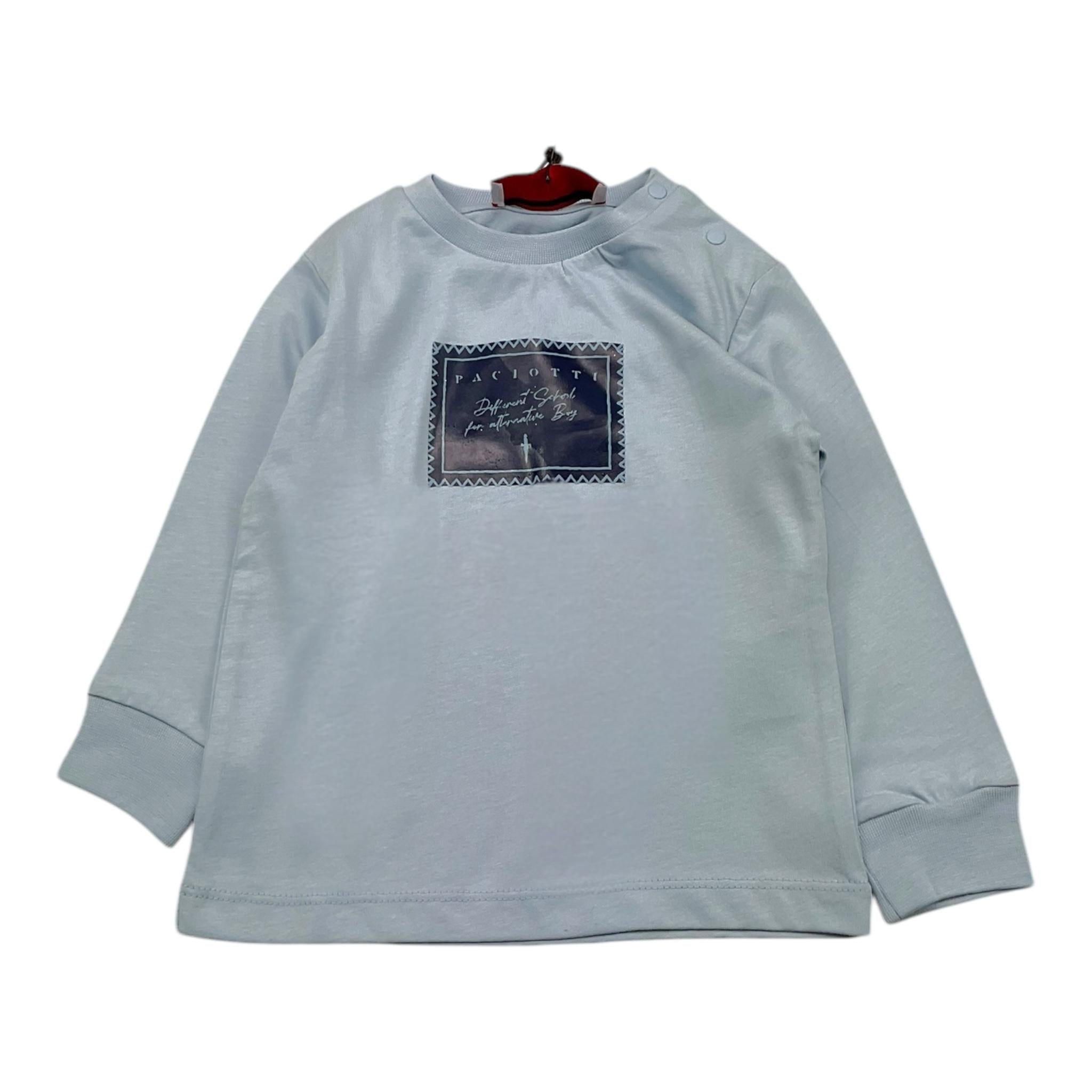 CESARE PACIOTTI shirt girocollo tinta unita con stampa Azzurro per Bambino TSP5371BJ AZZURRO CESARE PACIOTTI 