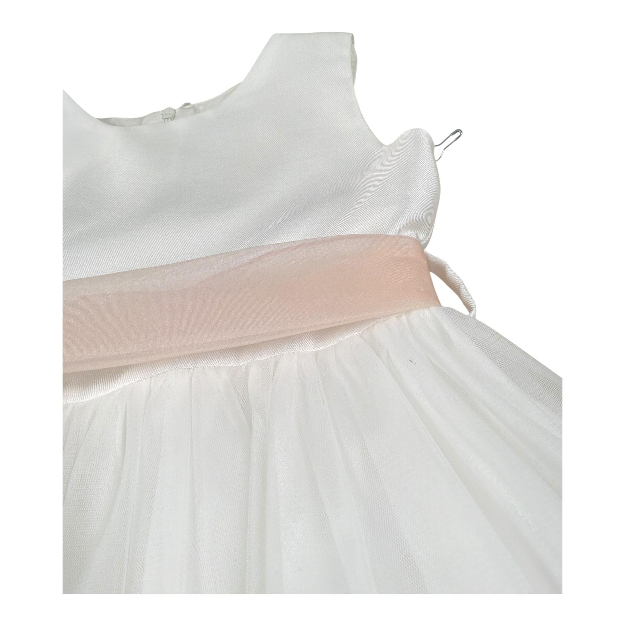 Bella Brilli Abito Cerimonia Tinta Unita Giromanica per Bambina BB802446 BIANCO BELLA BRILLI 